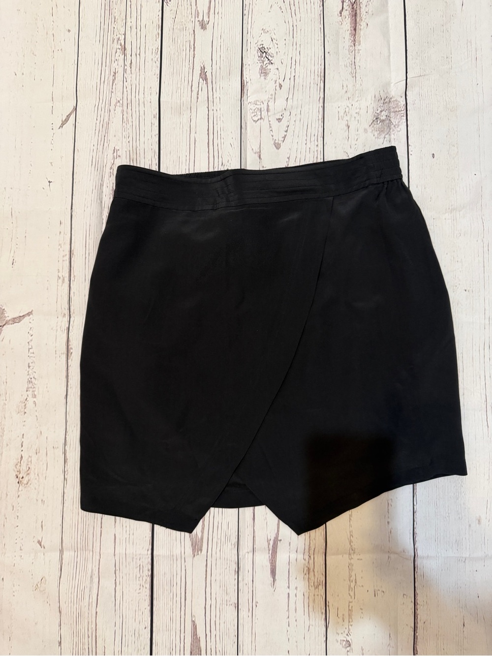 Madewell silk mini Black Asymmetrical Wrap Skirt